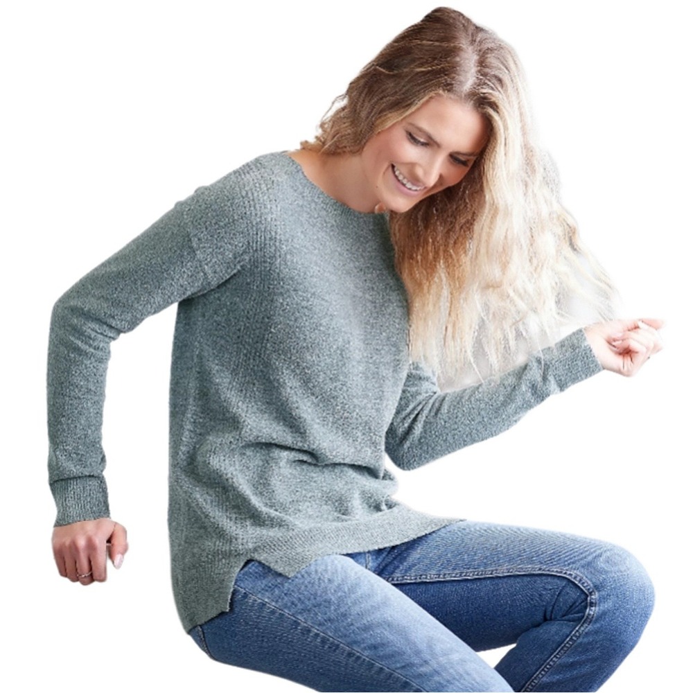 Barefoot Dreams CozyChic Ultra Lite Chenille Sweater Women's Large Minimalist